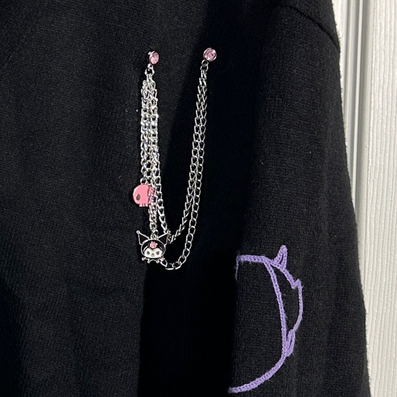 Hello Kitty & Friends x Forever 21 size M knit Kuromi chain cardigan - Picture 2 of 14